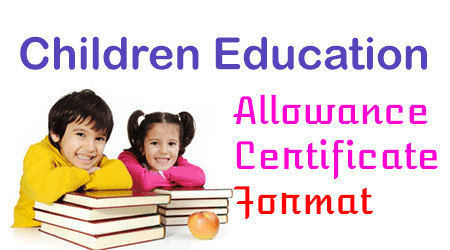Children Education Allowance Certificate