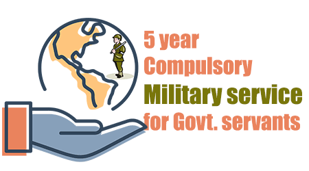 5 year Compulsory military service for Govt. servants