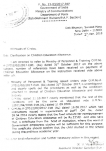 Children Education Allowance order
